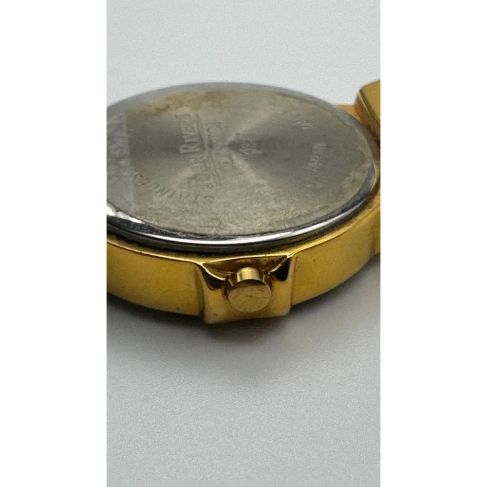 Vintage Joan Rivers Watch Bangle Classics Black Lucite Cuff Gold Tone READ